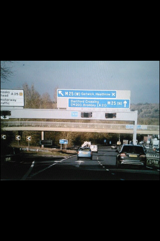 The westward M20 split, with the oddly unsigned M26 to the left heading west to the south of London, and the M20 to the right heading to the M25 circling

 London to the east.